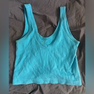 Urban Outfitters Teal Ribbed Crop Top